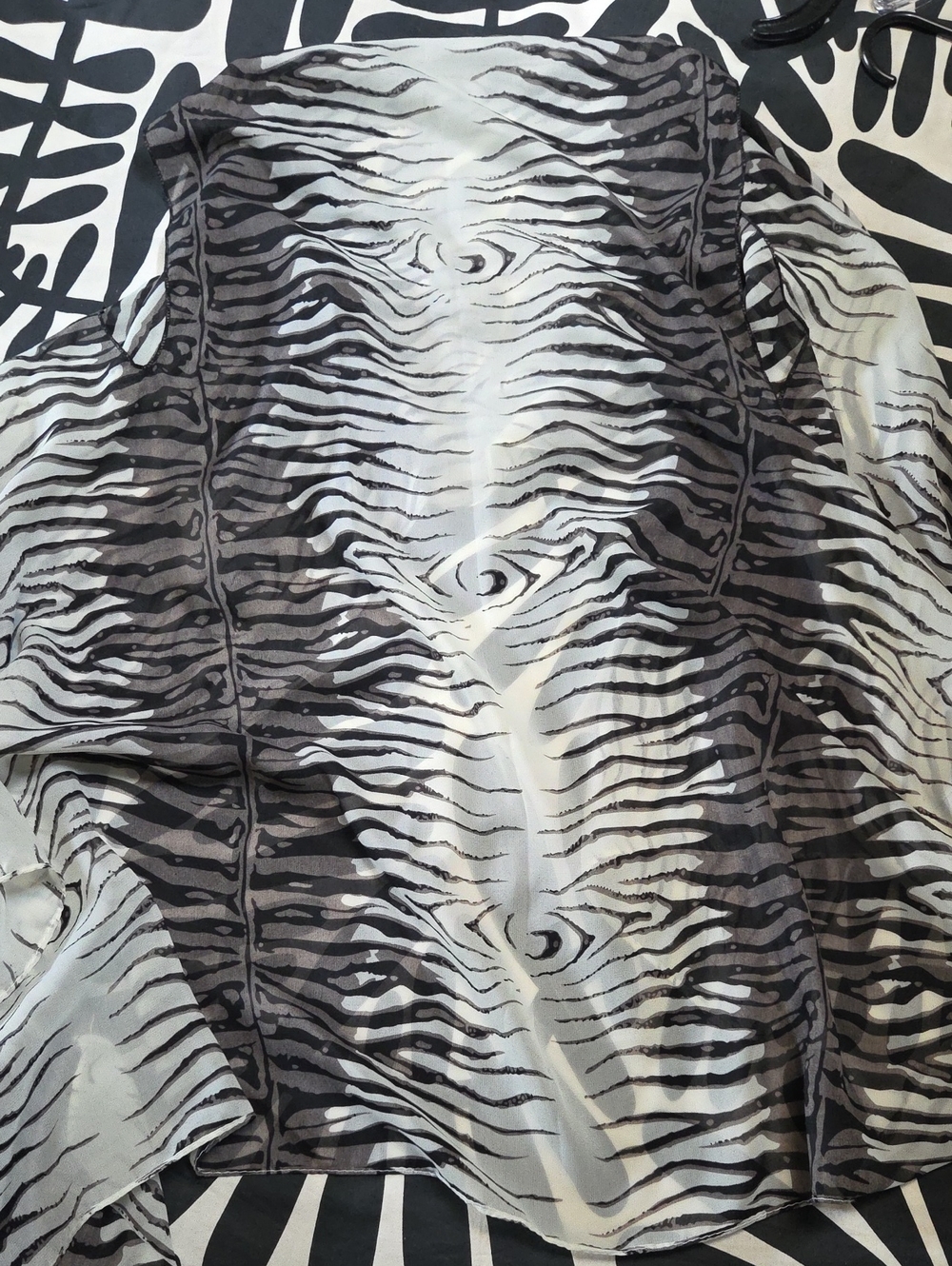 Womens Black and White Zebra Print Top, Convertible